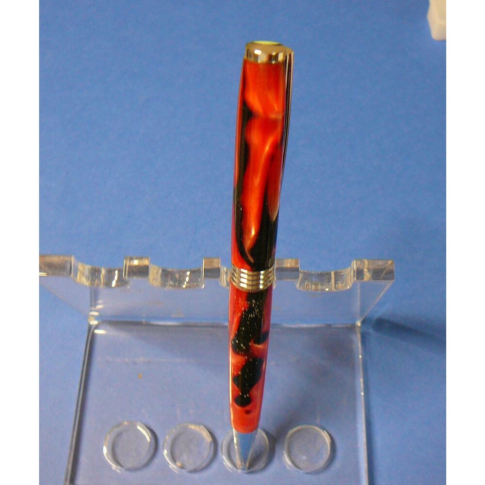 Handmade Custom Pen Acrylic Red and Black Marble color